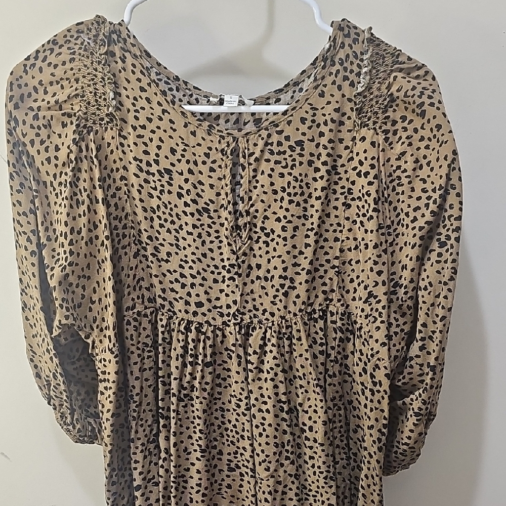 Umgee Cream Tan Bishop Sleeve Top Casual